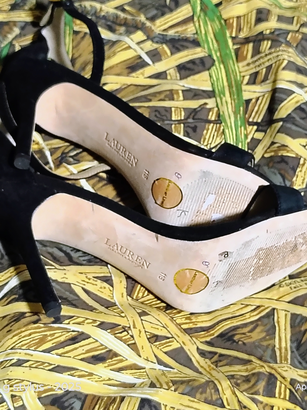 😲🔥 LAUREN RALPH LAUREN-  Black Suede Ankle-Strap Stiletto ( NWOT,& NO BOX 💯 ) - Picture 4 of 10